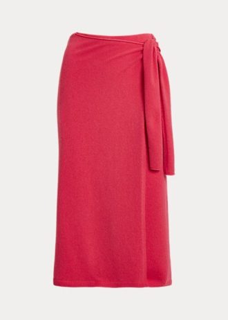 Faldas de suéter cruzadas de cachemira rojas de Ralph Lauren para mujer