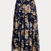 Faldas escalonadas de georgette arrugado con flores multicolores de Ralph Lauren para mujer Faldas escalonadas de georgette arrugado con flores multicolores de Ralph Lauren para mujer