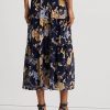 Faldas escalonadas de georgette arrugado con flores multicolores de Ralph Lauren para mujer Faldas escalonadas de georgette arrugado con flores multicolores de Ralph Lauren para mujer