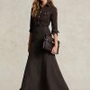 Faldas largas de sirena de tafetán Ralph Lauren negras para mujer Faldas largas de sirena de tafetán Ralph Lauren negras para mujer