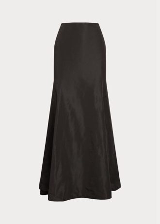 Faldas largas de sirena de tafetán Ralph Lauren negras para mujer