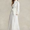Faldas midi de lino con ojales de Ralph Lauren para mujer en blanco Faldas midi de lino con ojales de Ralph Lauren para mujer en blanco