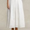 Faldas midi de lino con ojales de Ralph Lauren para mujer en blanco Faldas midi de lino con ojales de Ralph Lauren para mujer en blanco