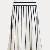 Faldas midi de punto a rayas Ralph Lauren para mujer en color crema/azul marino