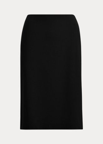 Faldas negras de crepé de lana elástica Cindy de Ralph Lauren para mujer Faldas negras de crepé de lana elástica Cindy de Ralph Lauren para mujer