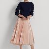 Faldas plisadas de gasa metalizada rosa de Ralph Lauren para mujer Faldas plisadas de gasa metalizada rosa de Ralph Lauren para mujer