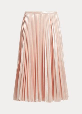 Faldas plisadas de gasa metalizada rosa de Ralph Lauren para mujer Faldas plisadas de gasa metalizada rosa de Ralph Lauren para mujer