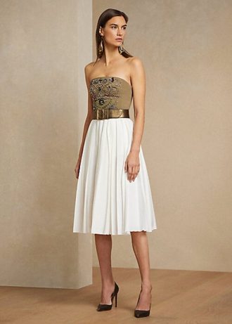 Faldas plisadas de lino Ralph Lauren Arnav para mujer, color blanco Faldas plisadas de lino Ralph Lauren Arnav para mujer, color blanco