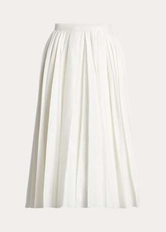 Faldas plisadas de lino Ralph Lauren Arnav para mujer, color blanco Faldas plisadas de lino Ralph Lauren Arnav para mujer, color blanco