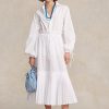 Faldas Ralph Lauren blancas de corte A con dobladillo plisado y cordón ajustable para mujer Faldas Ralph Lauren blancas de corte A con dobladillo plisado y cordón ajustable para mujer