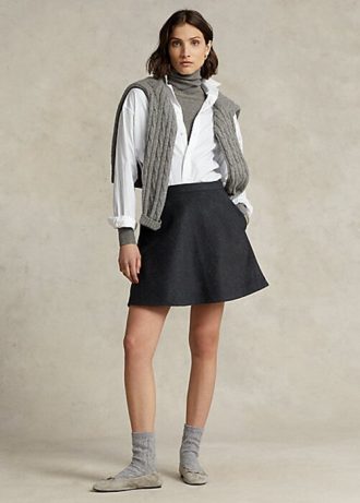 Faldas Ralph Lauren de lana y cachemir Melton en gris oscuro para mujer Faldas Ralph Lauren de lana y cachemir Melton en gris oscuro para mujer
