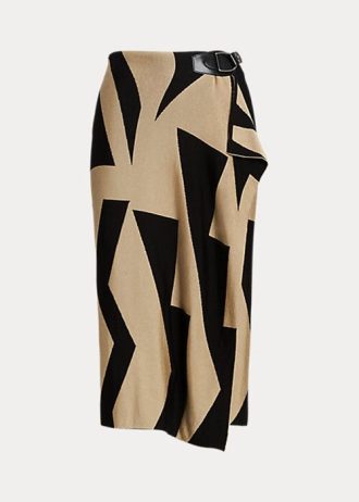 Faldas tubo Ralph Lauren de mezcla de algodón con estampado geométrico en negro y marrón para mujer Faldas tubo Ralph Lauren de mezcla de algodón con estampado geométrico en negro y marrón para mujer