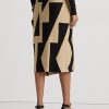 Faldas tubo Ralph Lauren de mezcla de algodón con estampado geométrico en negro y marrón para mujer Faldas tubo Ralph Lauren de mezcla de algodón con estampado geométrico en negro y marrón para mujer