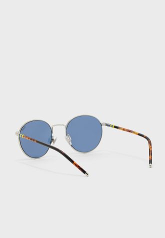 Gafas de sol redondas Ralph Lauren 0PH3133 plateadas para hombre