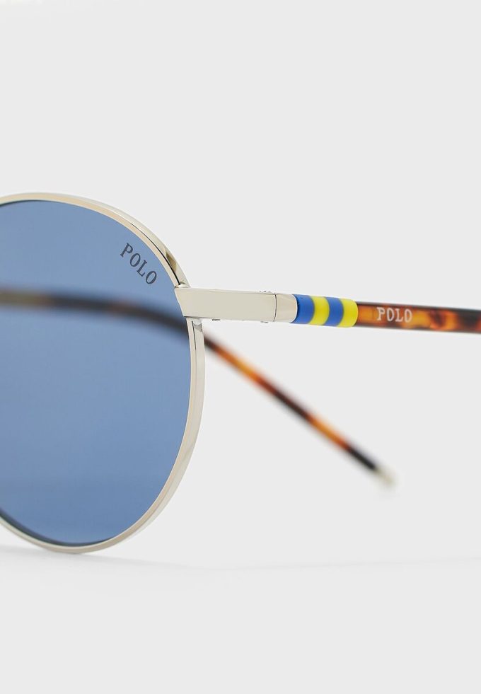 Gafas de sol redondas Ralph Lauren 0PH3133 plateadas para hombre Gafas de sol redondas Ralph Lauren 0PH3133 plateadas para hombre