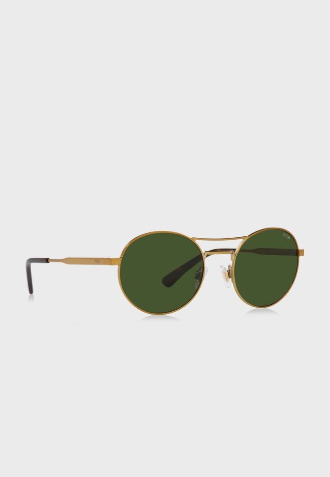 Gafas de sol redondas Ralph Lauren 0Ph3142 doradas para hombre
