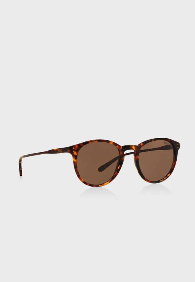 Gafas de sol redondas Ralph Lauren 0Ph4110 para hombre, color marrón