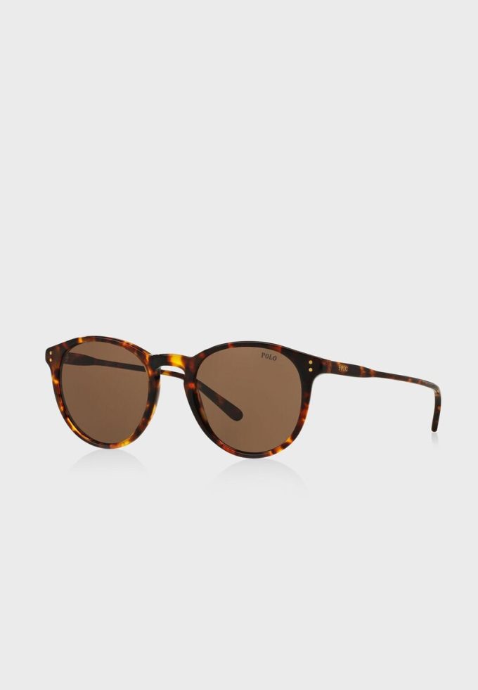 Gafas de sol redondas Ralph Lauren 0Ph4110 para hombre, color marrón