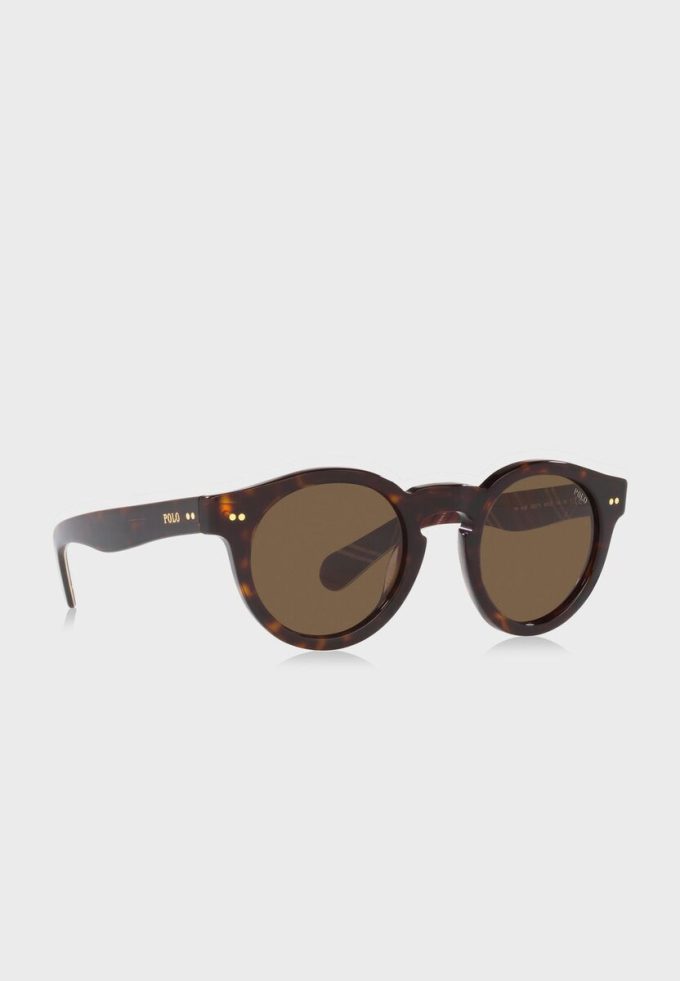 Gafas de sol redondas Ralph Lauren 0Ph4165 para hombre, color marrón