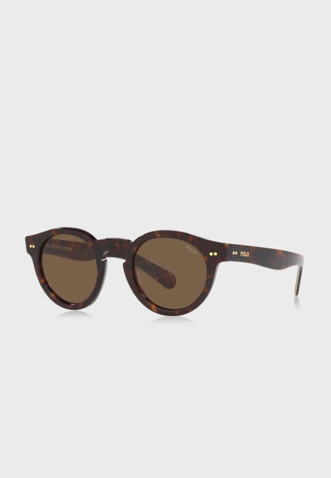 Gafas de sol redondas Ralph Lauren 0Ph4165 para hombre, color marrón