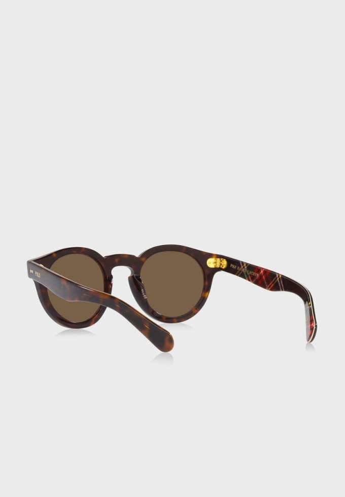 Gafas de sol redondas Ralph Lauren 0Ph4165 para hombre, color marrón