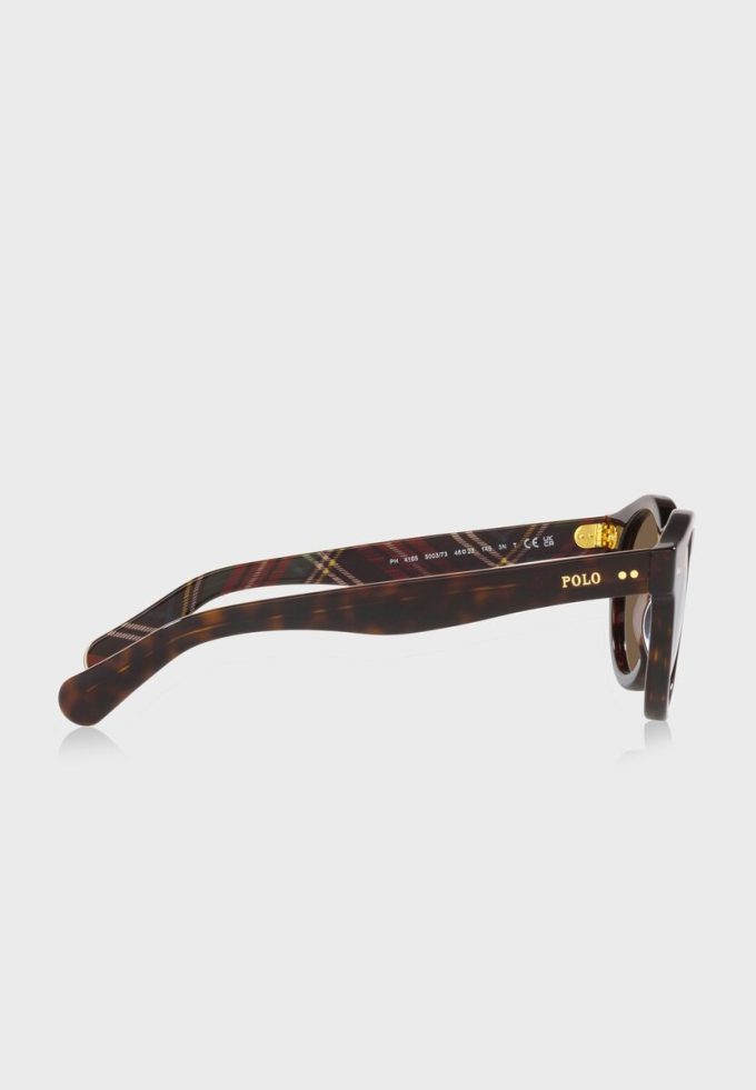 Gafas de sol redondas Ralph Lauren 0Ph4165 para hombre, color marrón