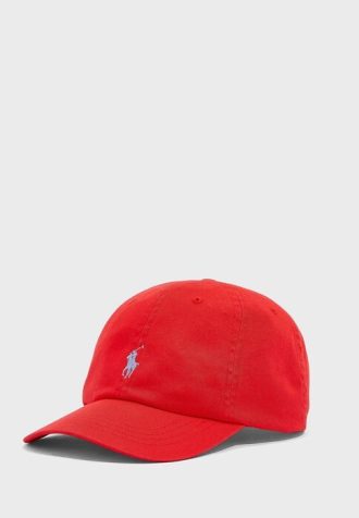 Gorras Ralph Lauren Essential con visera curva roja para hombre