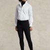 Leggings elásticos de punto con estribos y pinzas de Ralph Lauren para mujer, color negro