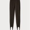 Leggings Ralph Lauren con cremallera lateral elástica y estribo para mujer, color marrón