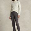 Leggings Ralph Lauren de sarga de mezcla de lana elástica en gris oscuro para mujer
