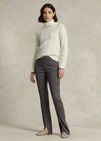 Leggings Ralph Lauren de sarga de mezcla de lana elástica en gris oscuro para mujer