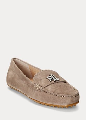 Mocasines de ante Ralph Lauren Barnsbury para mujer en gris