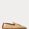 Mocasines de lona bordada Ralph Lauren beige para hombre Mocasines de lona bordada Ralph Lauren beige para hombre