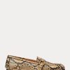 Mocasines de piel de serpiente Ralph Lauren Avah Welington Ayers para mujer