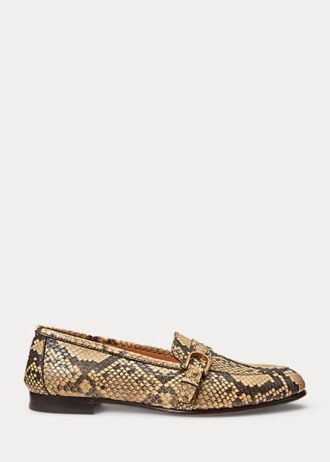 Mocasines de piel de serpiente Ralph Lauren Avah Welington Ayers para mujer