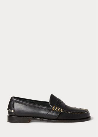 Mocasines negros Ralph Lauren Edric de cuero para hombre
