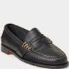 Mocasines negros Ralph Lauren Edric de cuero para hombre Mocasines negros Ralph Lauren Edric de cuero para hombre