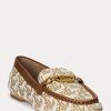 Mocasines Ralph Lauren Averi II con monograma en jacquard para mujer en color marrón Mocasines Ralph Lauren Averi II con monograma en jacquard para mujer en color marrón
