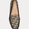 Mocasines Ralph Lauren Averi II con monograma en jacquard para mujer en gris