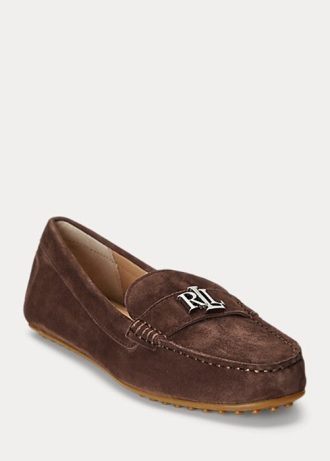 Mocasines Ralph Lauren Barnsbury de ante marrón para mujer