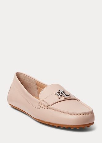 Mocasines Ralph Lauren Barnsbury de piel napa en color rosa claro para mujer