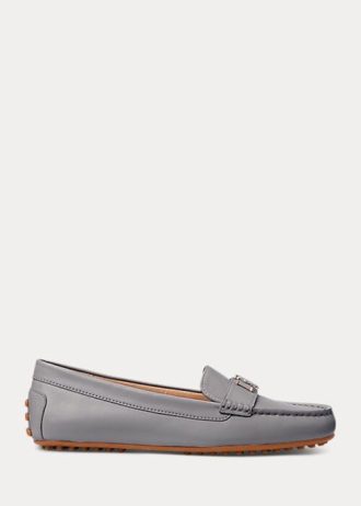 Mocasines Ralph Lauren Barnsbury de piel napa gris oscuro para mujer