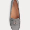 Mocasines Ralph Lauren Barnsbury de piel napa gris oscuro para mujer