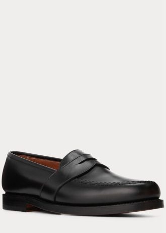 Mocasines Ralph Lauren Braygan de piel de becerro negros para hombre
