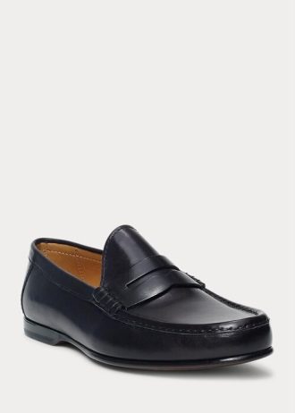 Mocasines Ralph Lauren Chalmers de piel de becerro negros para hombre