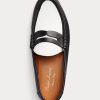 Mocasines Ralph Lauren Chalmers de piel de becerro para mujer en beige y blanco