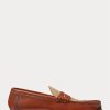 Mocasines Ralph Lauren Chalmers de piel de becerro y lona para hombre, color marrón Mocasines Ralph Lauren Chalmers de piel de becerro y lona para hombre, color marrón