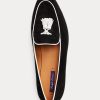 Mocasines Ralph Lauren Laurel de ante de cabra con borlas para mujer en beige y blanco