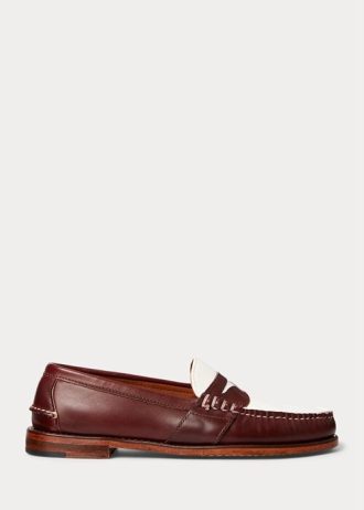 Mocasines Ralph Lauren The Morehouse Collection para hombre en color burdeos y crema