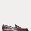 Mocasines Ralph Lauren Wynnie de piel con relieve en color burdeos para mujer Mocasines Ralph Lauren Wynnie de piel con relieve en color burdeos para mujer
